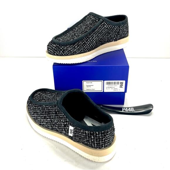 P448 Bubble Shaka Women Black Indoor/Outdoor Slipper Size 8 Textile/Faux Fur New - Picture 11 of 13